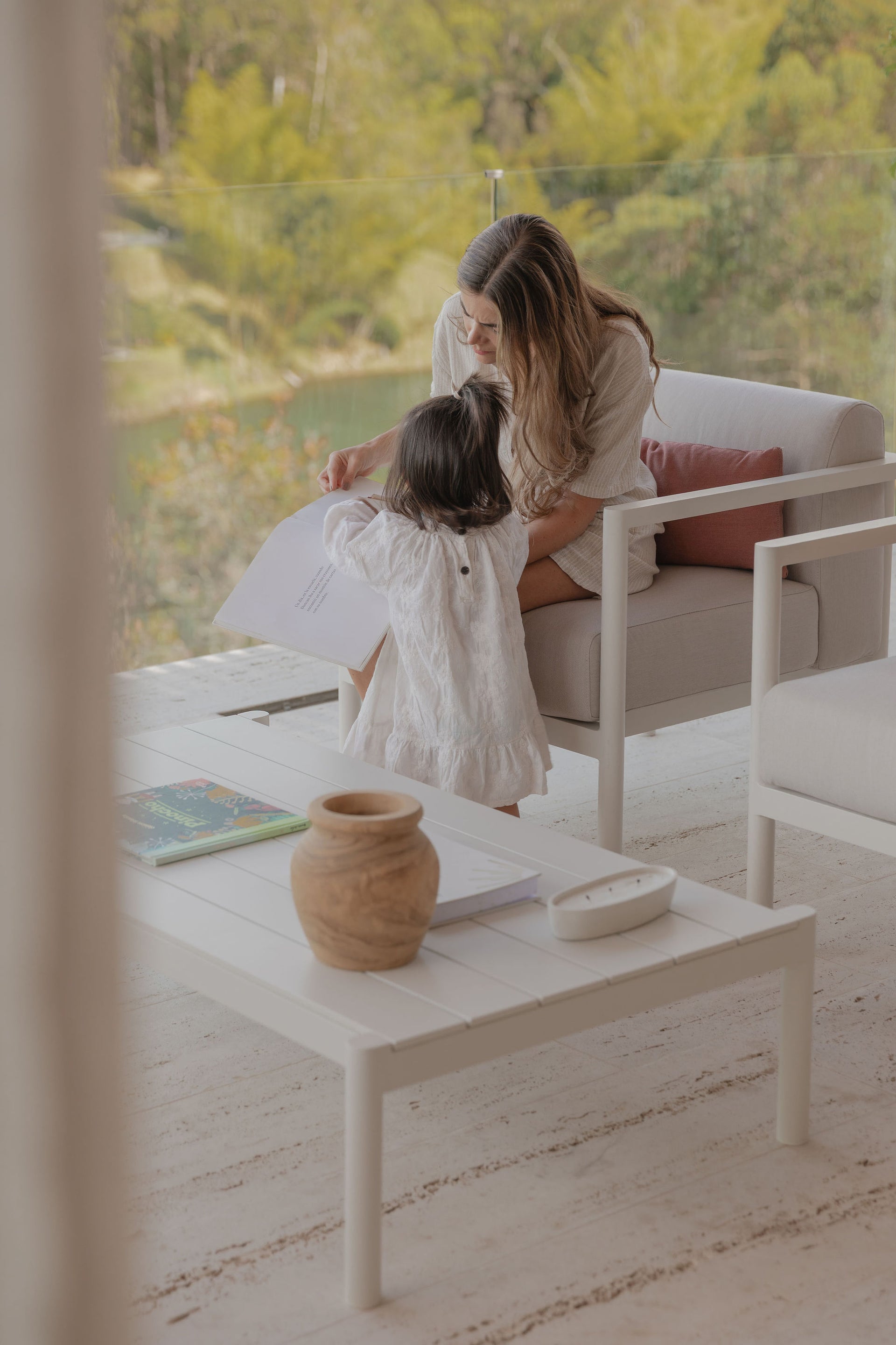 Mesa Centro Rectangular Origin Blanco Mineral - Point