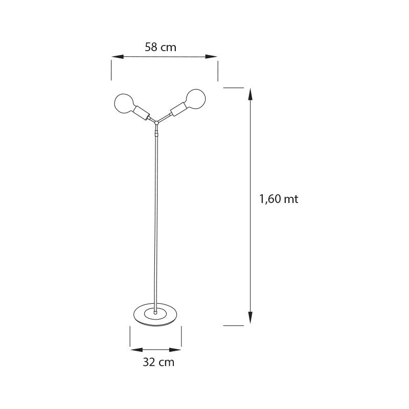 Lámpara Lisboa de Pie 2L