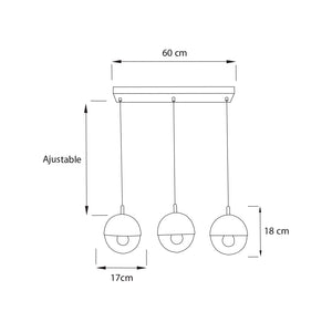 Lámpara Riel Cosmos Colgante  3L